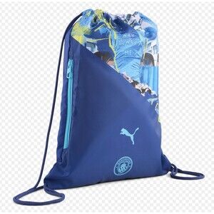 NWT Puma MANCHESTER CITY FtblNgy Drawstring Gym Sack Football Sports Bag.....